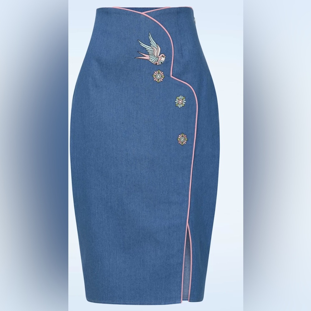 Banned Millie Swallow denim Skirt